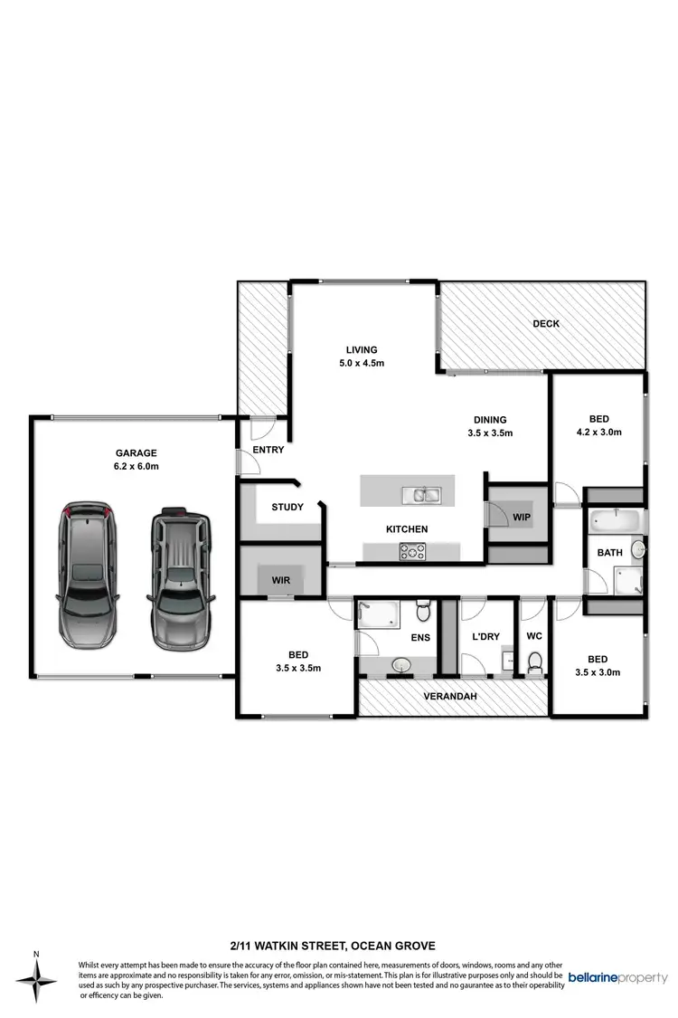 Floorplan of Homely townhouse listing, 2/11 Watkin Street, Ocean Grove VIC 3226