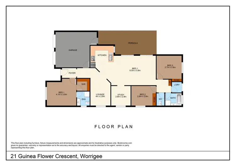 Floorplan of Homely house listing, 21 Guinea Flower Crescent, Worrigee NSW 2540