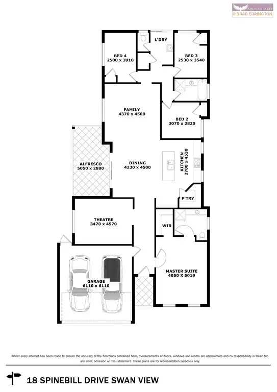 Floorplan of Homely house listing, 18 Spinebill Drive, Swan View WA 6056