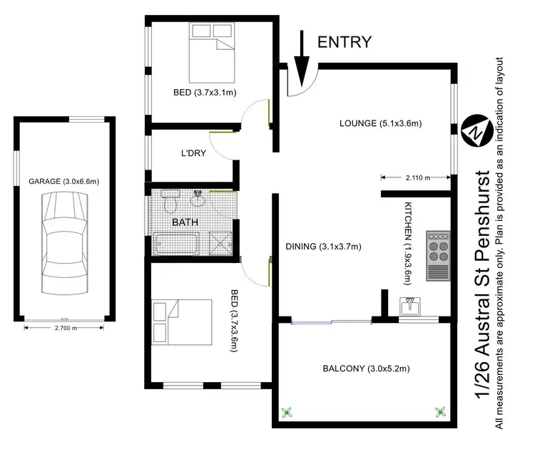 Floorplan of Homely apartment listing, 1/26 Austral Street, Penshurst NSW 2222
