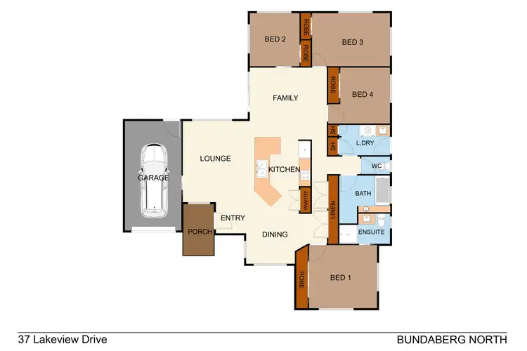 Floorplan of Homely house listing, 37 Lakeview Drive, Bundaberg North QLD 4670