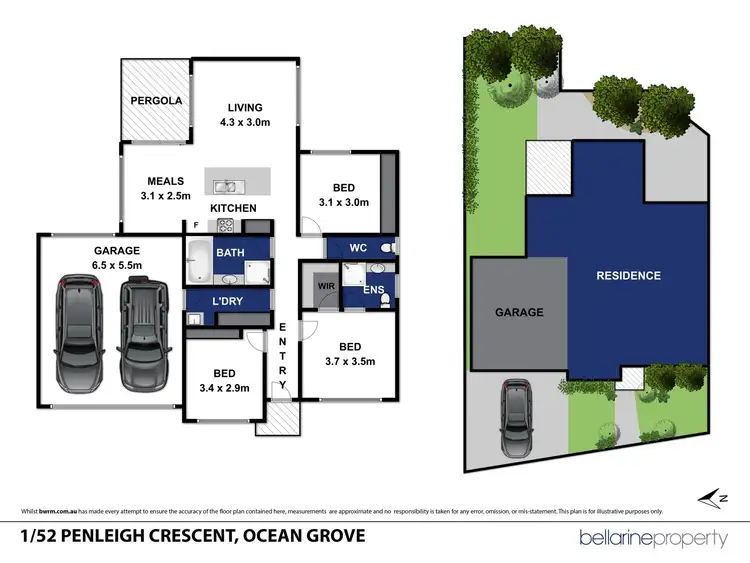 Floorplan of Homely unit listing, 1/52 Penleigh Crescent, Ocean Grove VIC 3226