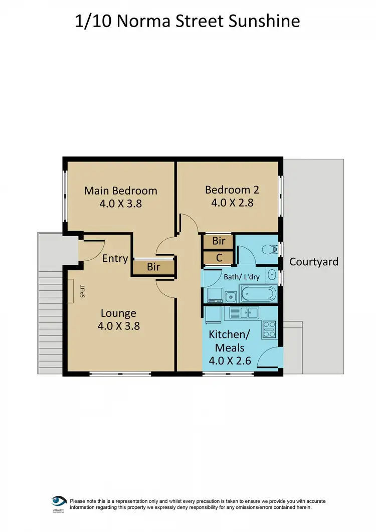 Floorplan of Homely unit listing, 1/10 Norma Street, Sunshine VIC 3020