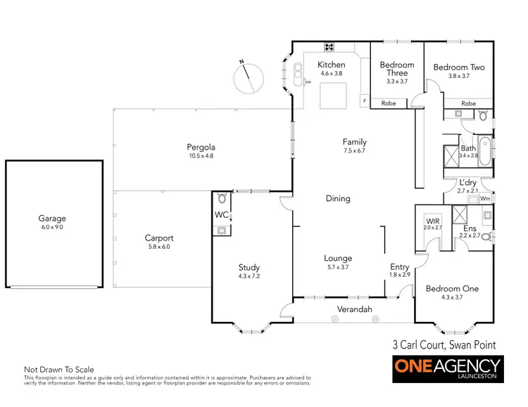 Floorplan of Homely house listing, 3 Carl Court, Swan Point TAS 7275