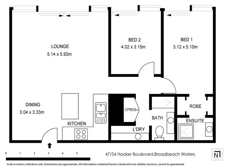 Floorplan of Homely unit listing, 47/54 Hooker Blvd, Mermaid Waters QLD 4218