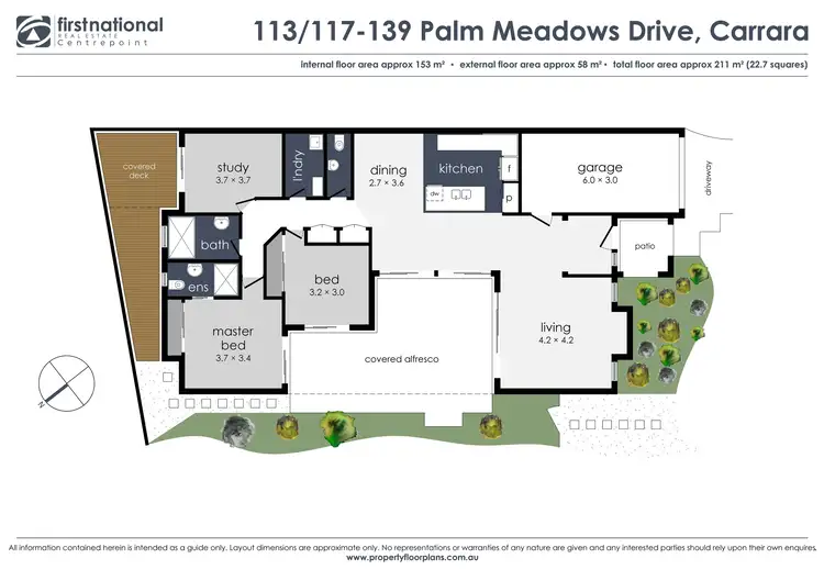 Floorplan of Homely semi-detached listing, 13/117 Palm Meadows Drive, Carrara QLD 4211