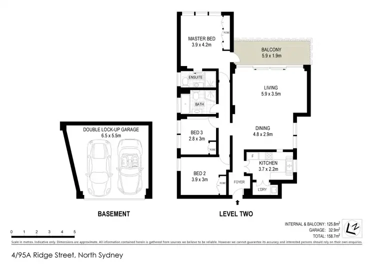 Floorplan of Homely apartment listing, 4/95A Ridge Street, North Sydney NSW 2060