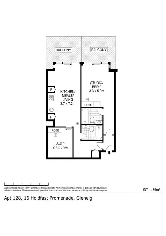 Floorplan of Homely apartment listing, 128/16 Holdfast Promenade, Glenelg SA 5045