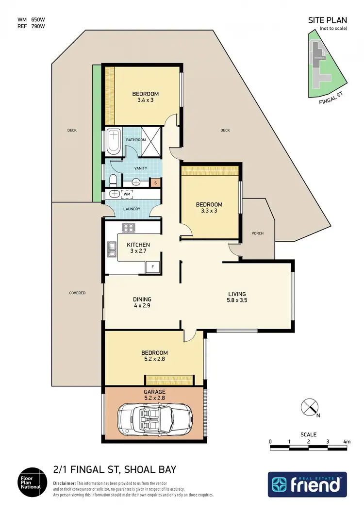 Floorplan of Homely semi-detached listing, 2/1 Fingal Street, Shoal Bay NSW 2315