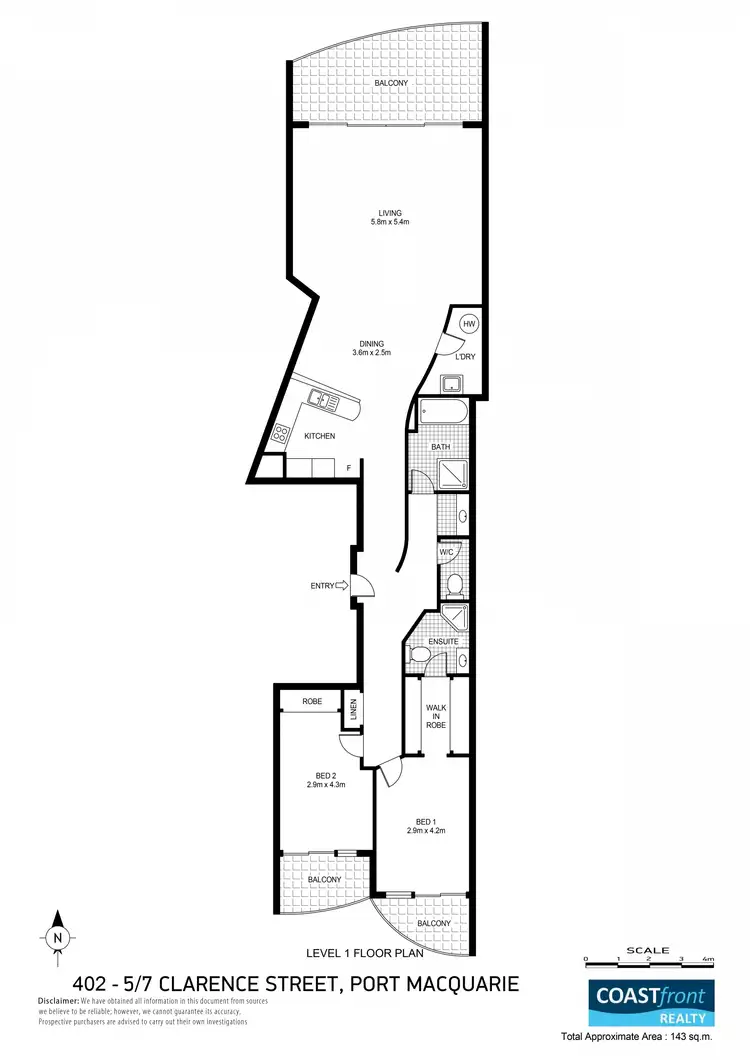 Floorplan of Homely apartment listing, 402/5-7 Clarence Street, Port Macquarie NSW 2444