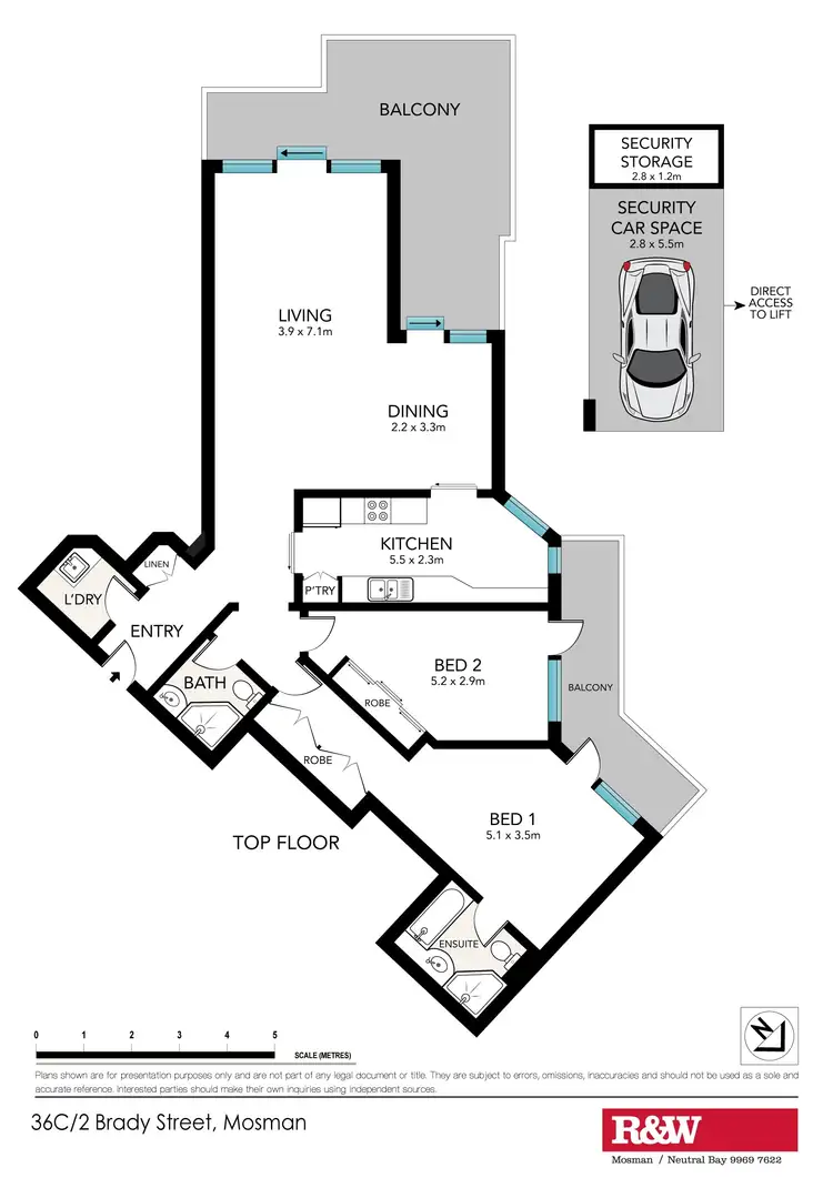 Floorplan of Homely apartment listing, 36C/2 Brady Street, Mosman NSW 2088