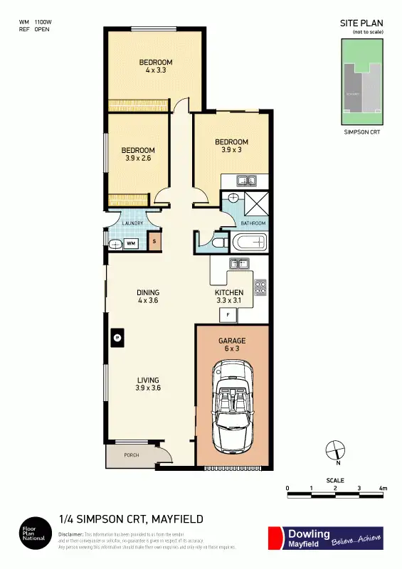 Floorplan of Homely unit listing, 1/4 Simpson Court, Mayfield NSW 2304