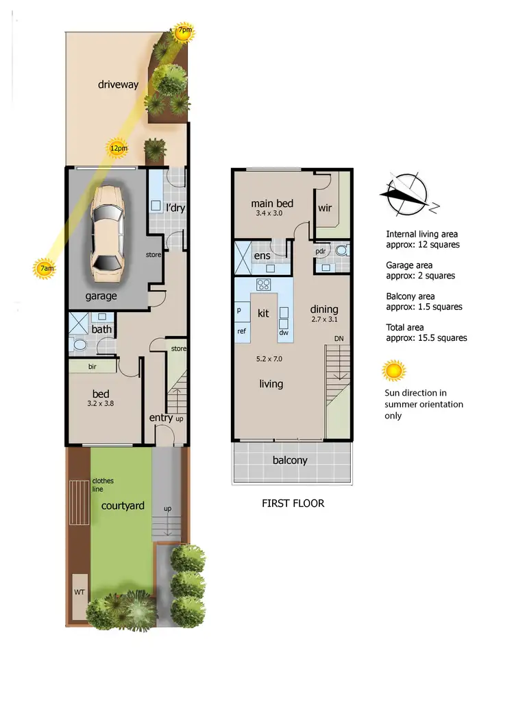 Floorplan of Homely townhouse listing, 3 Carnation Court, Frankston VIC 3199