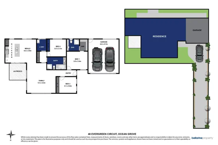 Floorplan of Homely townhouse listing, 2/46-48 Evergreen Circuit, Ocean Grove VIC 3226
