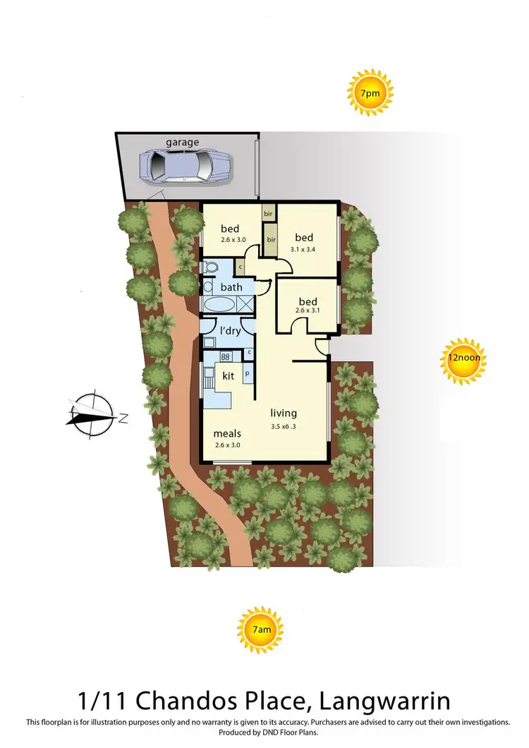 Floorplan of Homely unit listing, 1/11 Chandos Place, Langwarrin VIC 3910