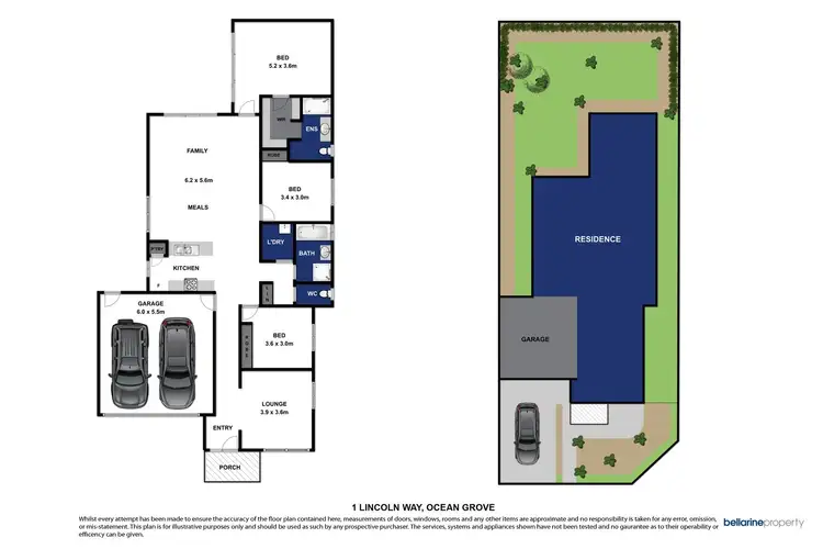 Floorplan of Homely house listing, 1 Lincoln Way, Ocean Grove VIC 3226