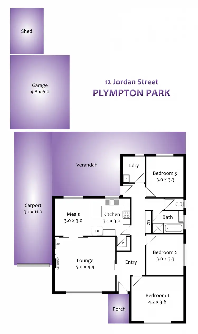 Floorplan of Homely house listing, 12 Jordan Street, Plympton Park SA 5038
