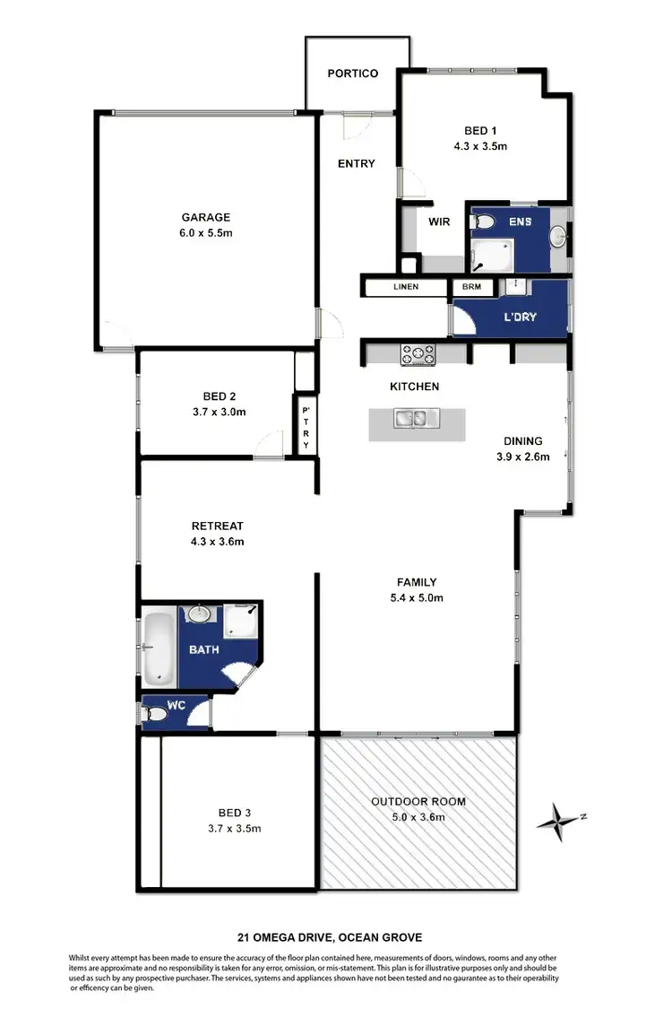 Floorplan of Homely house listing, 21 Omega Drive, Ocean Grove VIC 3226