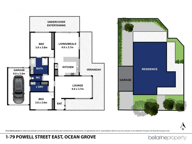 Floorplan of Homely townhouse listing, 1/79 Powell Street, Ocean Grove VIC 3226
