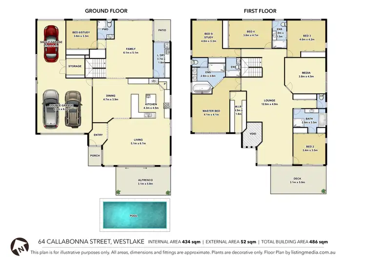 Floorplan of Homely house listing, 64 Callabonna Street, Westlake QLD 4074
