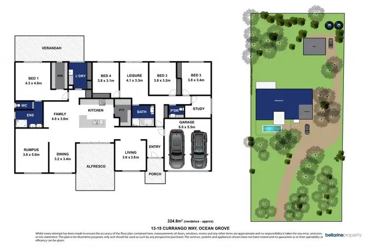 Floorplan of Homely house listing, 13-15 Currango Way, Ocean Grove VIC 3226