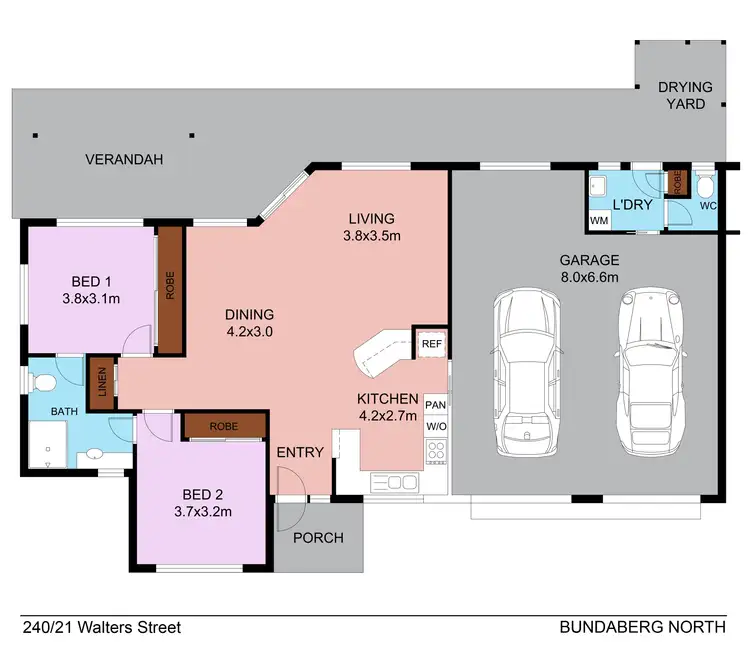 Floorplan of Homely unit listing, 240/21 Walters Street, Bundaberg North QLD 4670