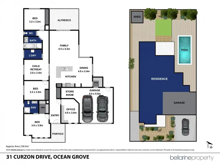 Floorplan of Homely house listing, 31 Curzon Drive, Ocean Grove VIC 3226