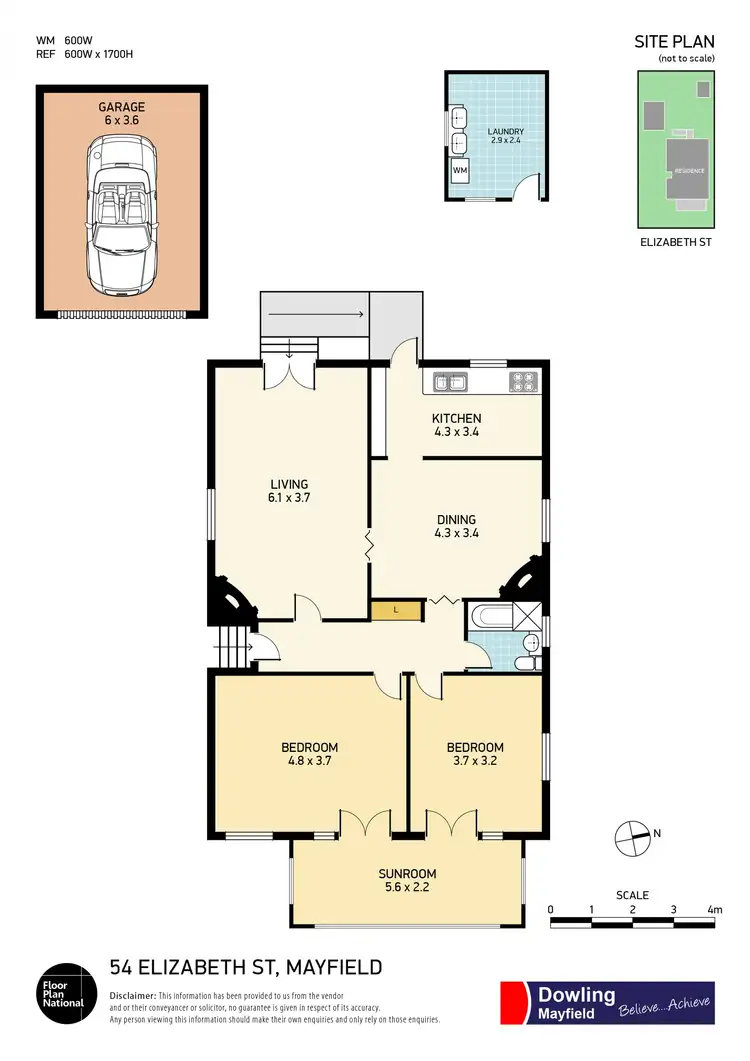 Floorplan of Homely house listing, 54 Elizabeth Street, Mayfield NSW 2304