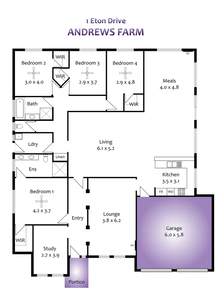 Floorplan of Homely house listing, 1 Eton Drive, Andrews Farm SA 5114