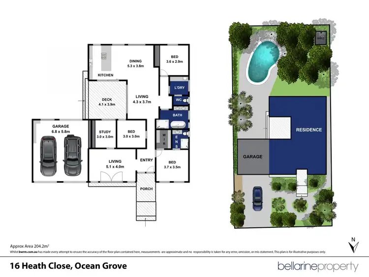 Floorplan of Homely house listing, 16 Heath Close, Ocean Grove VIC 3226