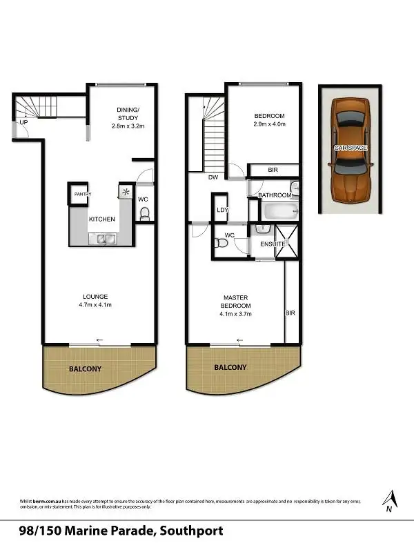Floorplan of Homely unit listing, 98/150 Marine Parade, Southport QLD 4215
