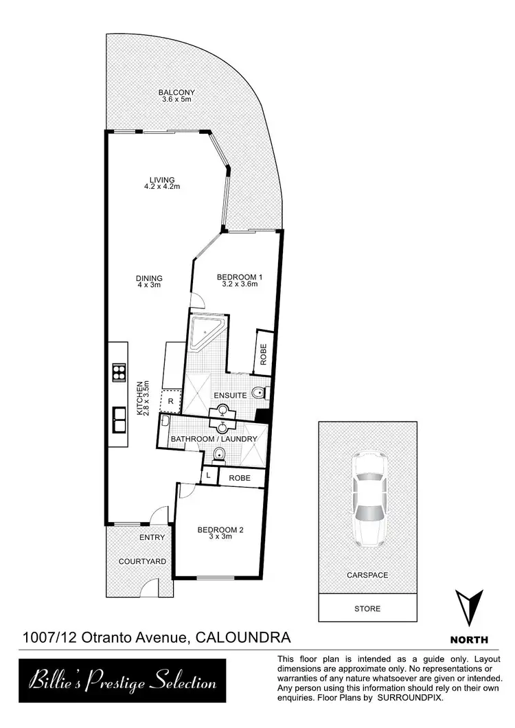Floorplan of Homely unit listing, 1007/12 Otranto, Caloundra QLD 4551