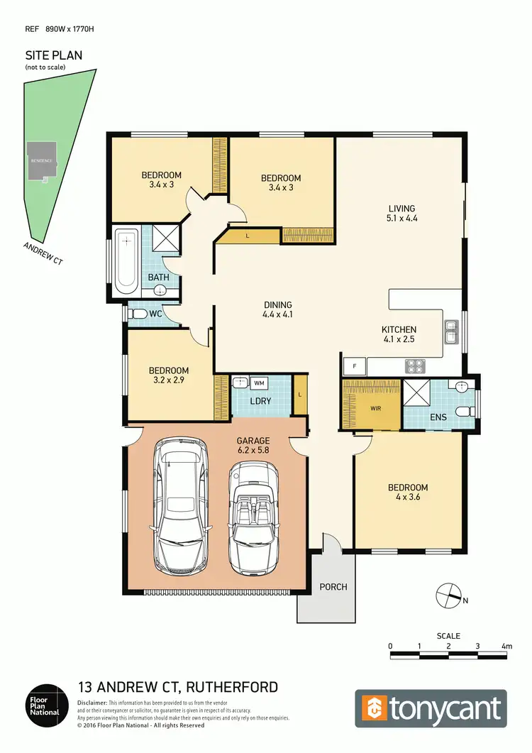 Floorplan of Homely house listing, 13 Andrew Court, Rutherford NSW 2320