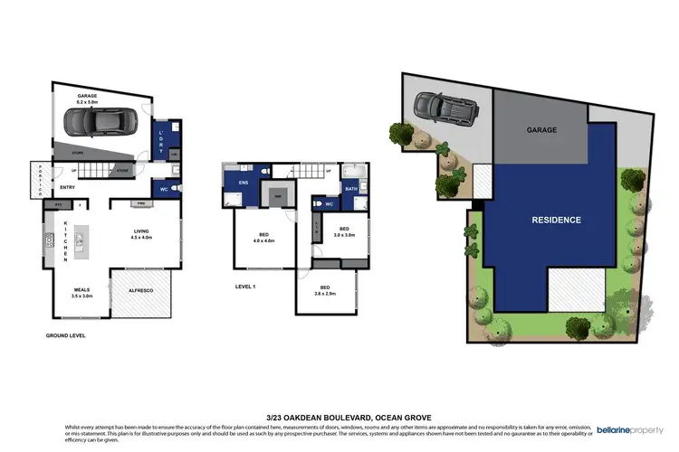 Floorplan of Homely townhouse listing, 3/23 Oakdean Boulevard, Ocean Grove VIC 3226