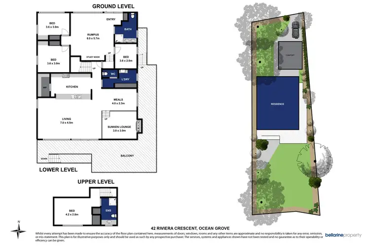 Floorplan of Homely house listing, 42 Riviera Crescent, Ocean Grove VIC 3226