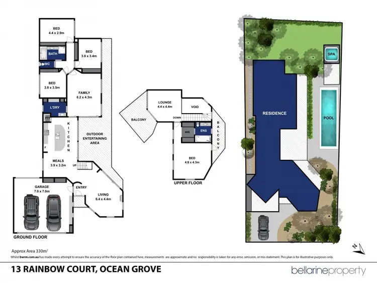 Floorplan of Homely house listing, 13 Rainbow Court, Ocean Grove VIC 3226