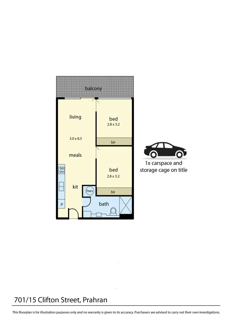 Floorplan of Homely apartment listing, 701/15 Clifton St, Prahran VIC 3181