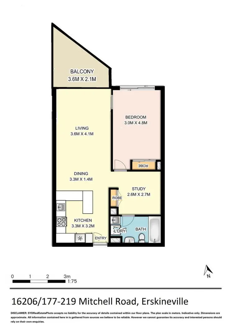 Floorplan of Homely apartment listing, 16206/177-219 Mitchell Road, Erskineville NSW 2043