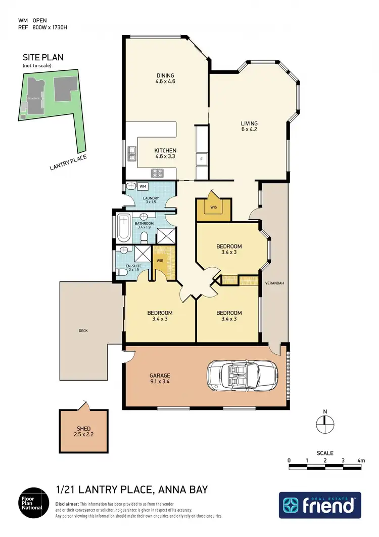 Floorplan of Homely house listing, 1/21 Lantry Place, Anna Bay NSW 2316