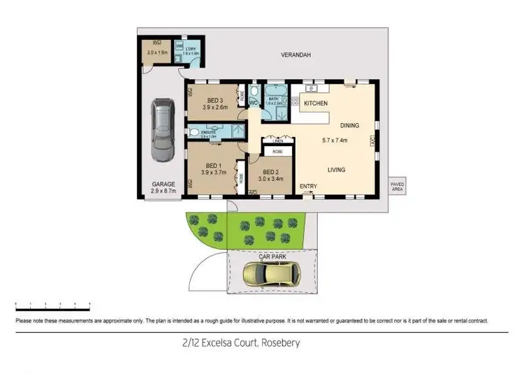 Floorplan of Homely semi-detached listing, 2/12 Excelsa Court, Rosebery NT 832