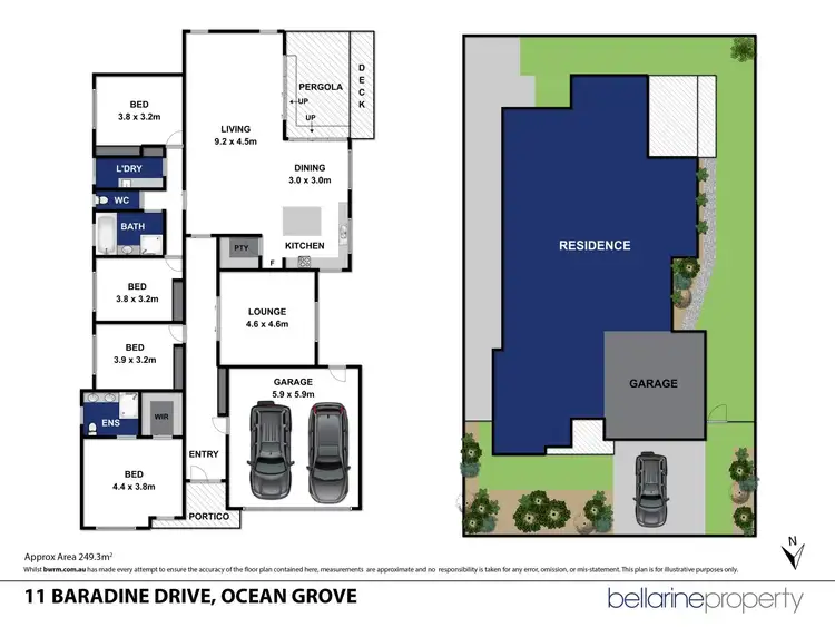 Floorplan of Homely house listing, 11 Baradine Drive, Ocean Grove VIC 3226