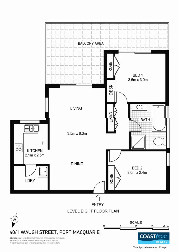 Floorplan of Homely apartment listing, 40/1 Waugh Street, Port Macquarie NSW 2444