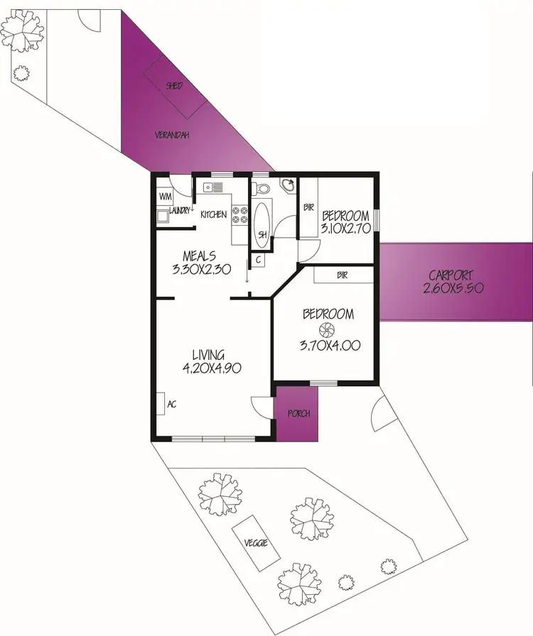 Floorplan of Homely unit listing, 2/439 Marion Road, South Plympton SA 5038