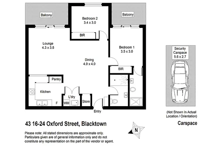 Floorplan of Homely apartment listing, 43/16-24 Oxford Street, Blacktown NSW 2148