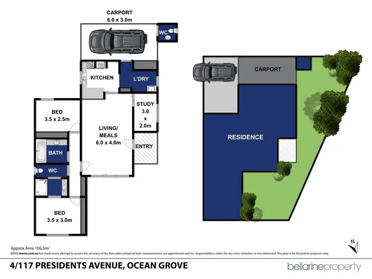 Floorplan of Homely townhouse listing, 4/117-119 Presidents Ave, Ocean Grove VIC 3226