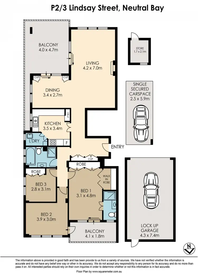Floorplan of Homely apartment listing, PENTHOUSE 2/3 Lindsay Street, Neutral Bay NSW 2089