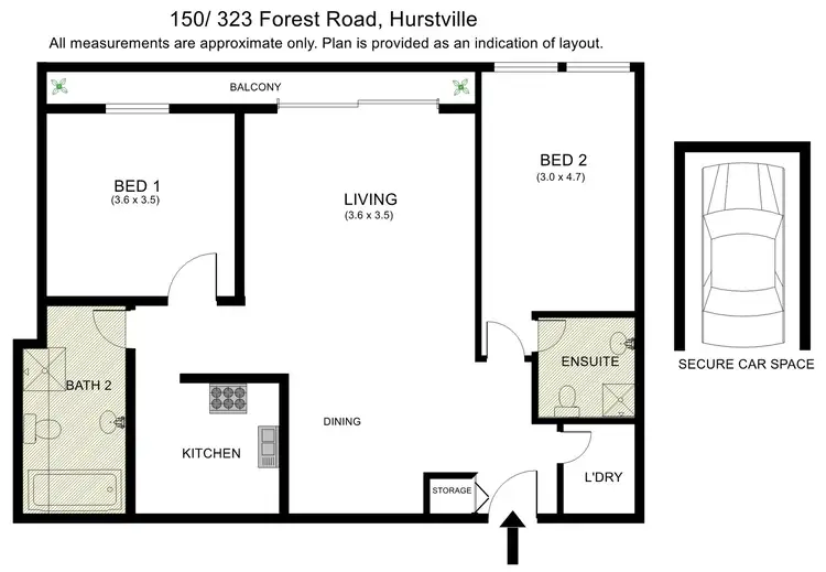 Floorplan of Homely apartment listing, 150/323 Forest Road, Hurstville NSW 2220