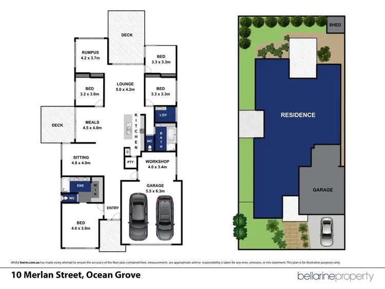 Floorplan of Homely house listing, 10 Merlan Street, Ocean Grove VIC 3226