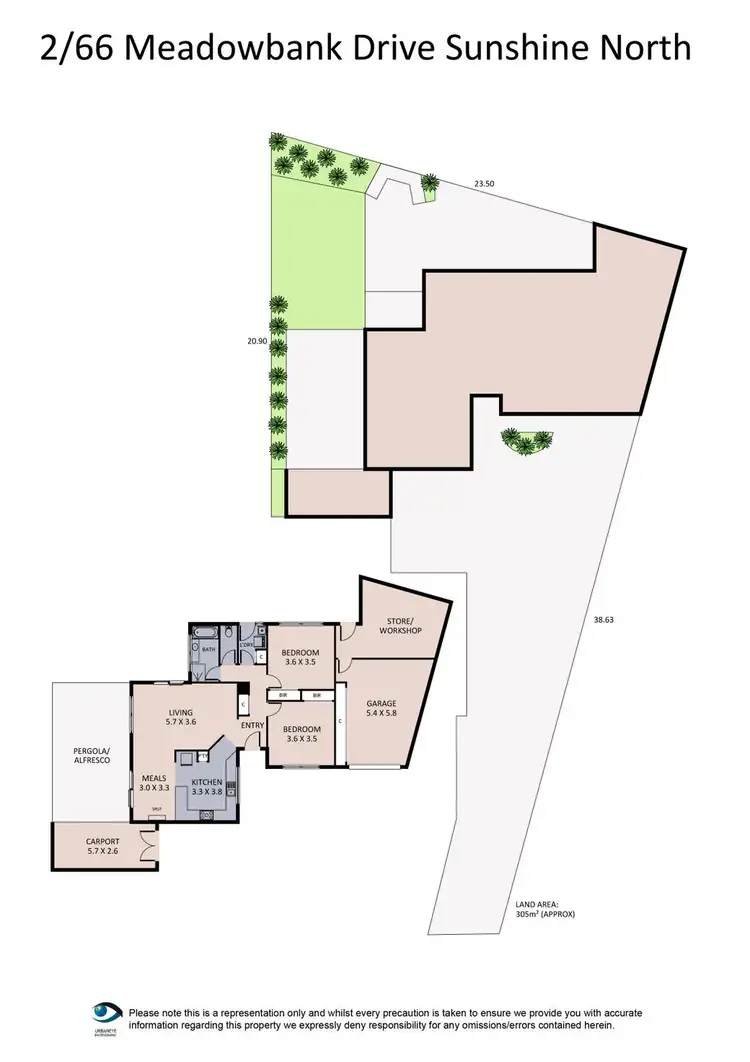 Floorplan of Homely unit listing, 2/66 Meadowbank Drive, Sunshine North VIC 3020