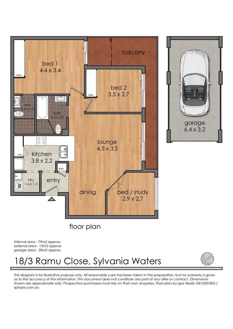 Floorplan of Homely apartment listing, 18/3 Ramu Close, Sylvania Waters NSW 2224